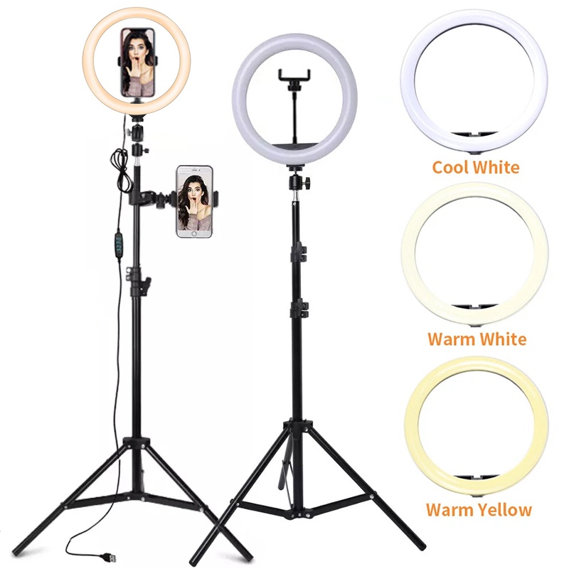 Photography Lighting Circle - 6/10/12 Zoll LED-Selfie-Ringlicht, dimmbar, für Fotografie,