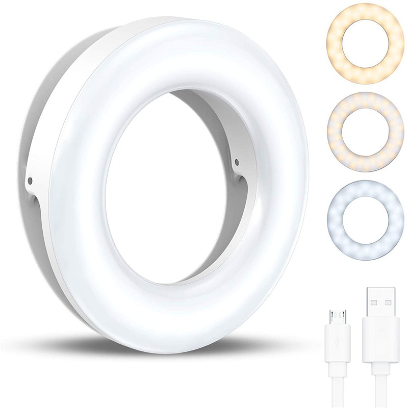 Photography Lighting Circle - Tragbare LED-Clip-Ring-Licht 40 LED-Selfie-Lampe 3200 K-6500
