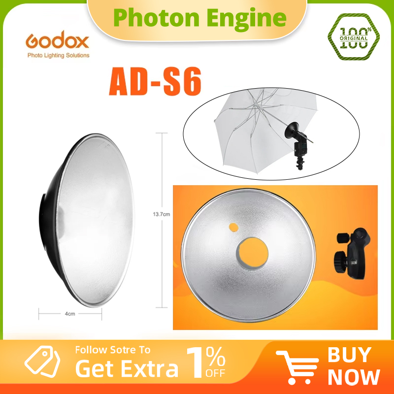 Beauty Dish 55Cm - Godox AD-S6 Tragbarer Regenschirm-Reflektor für Witstro