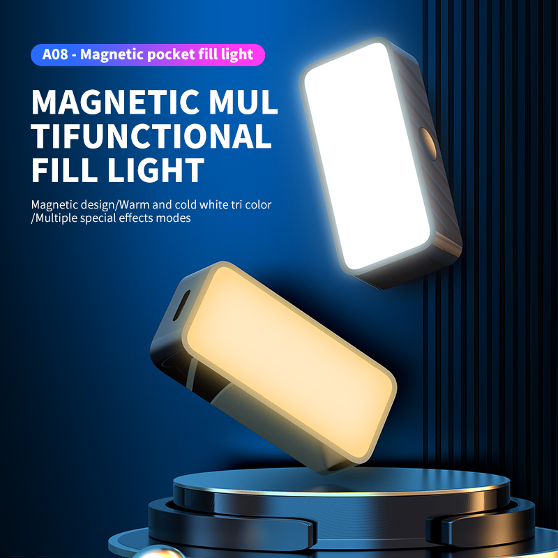 Photography Lighting Effects - Magnetisches tragbares Mini-Selfie-Fülllicht, verstellbare Beleuchtung, wiederaufladbares