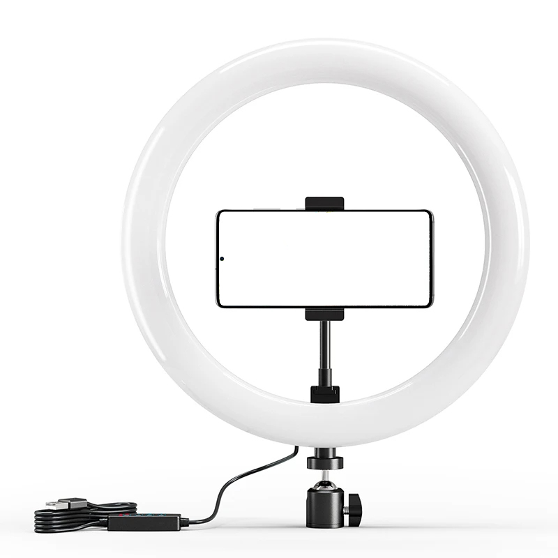 Photography Lighting Circle - 10-Zoll-LED-Selfie-Ringlicht, Kreisfülllicht, dimmbare runde Lampe für
