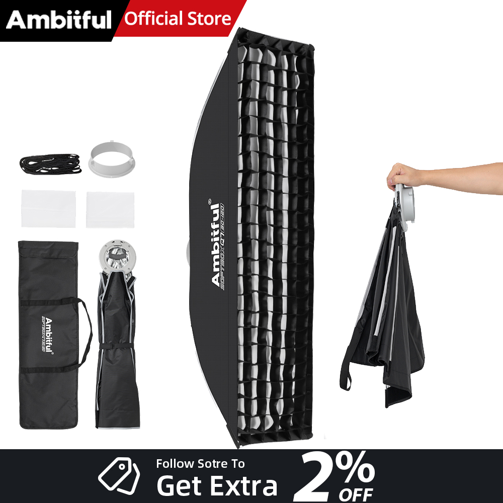 Photography Lighting Mount - AMBITFUL Q7-II 30*120cm Bowens Mount Streifen-Softbox