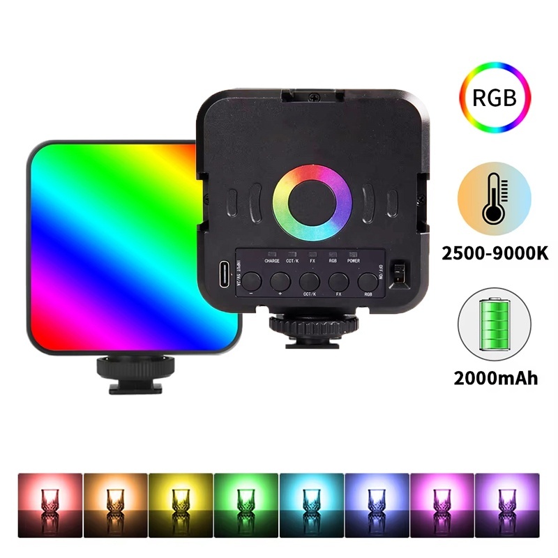 Photography Lighting Mount - Tragbares Mini-RGB-Videolicht für Fotografie, 6500K LED-Fülllicht,