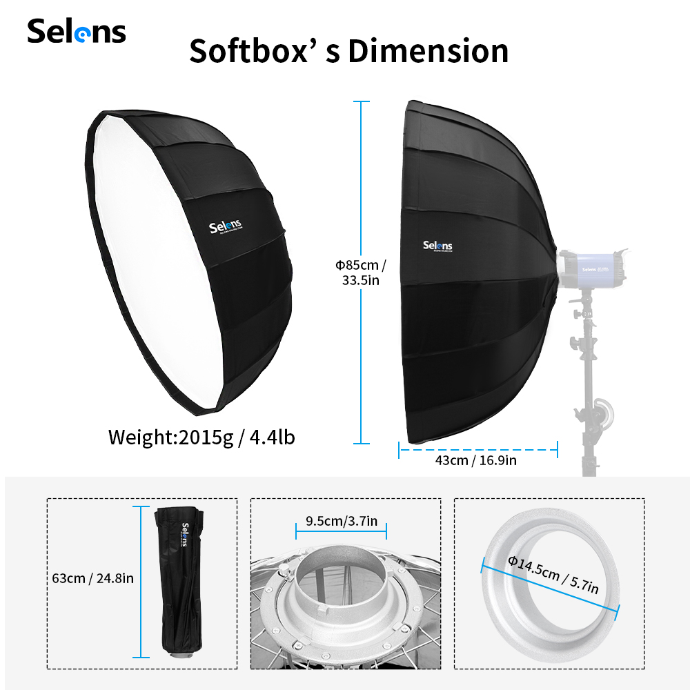 Selens 85cm Regenschirm Radar  – Beauty Dish 55Cm Bewertung und Preis